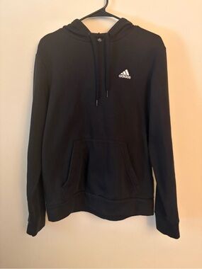 adidas Black Pullover Hoodie with Small Logo